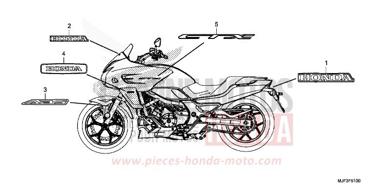 MARQUE/EMBLEME de CTX700 ABS PEARL FADELESS WHITE (NH341) de 2014